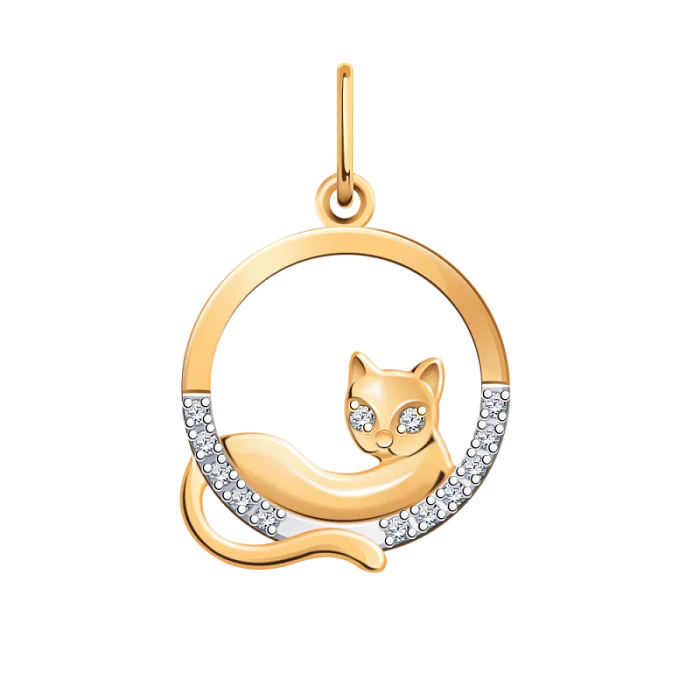 Подвеска декоративная из красного золота