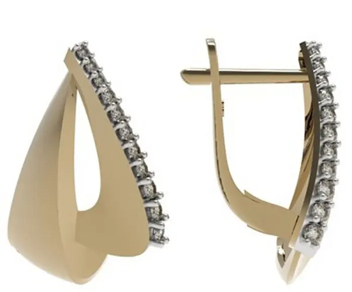 Серьги с английским замком из красного золота