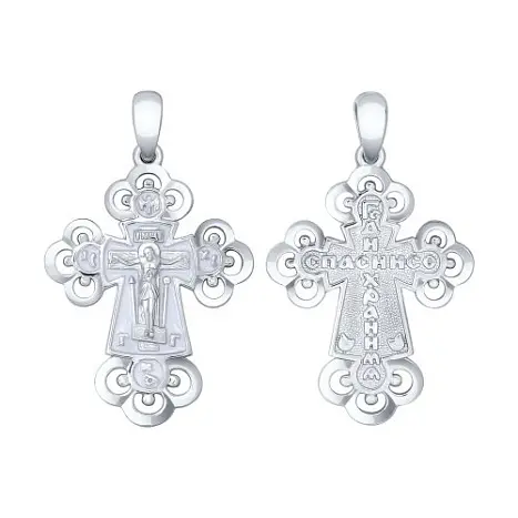 Подвеска крест из серебра