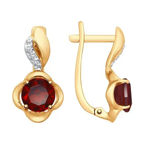 Серьги с английским замком из красного золота