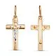 Подвеска крест из комбинированного золота