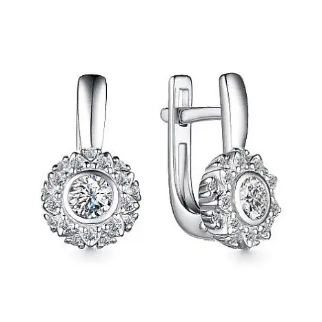 Серьги с английским замком из серебра