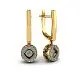 Серьги подвесные из комбинированного золота
