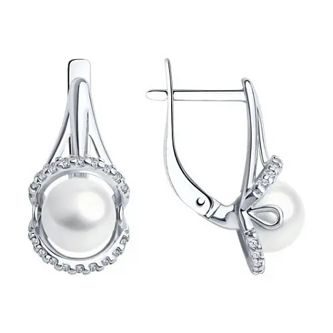 Серьги с английским замком из серебра