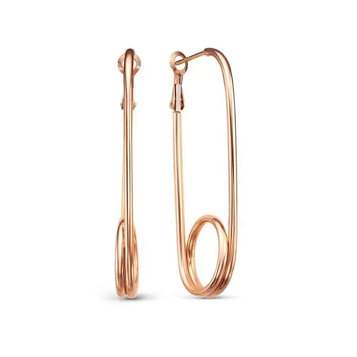 Серьги с английским замком из красного золота