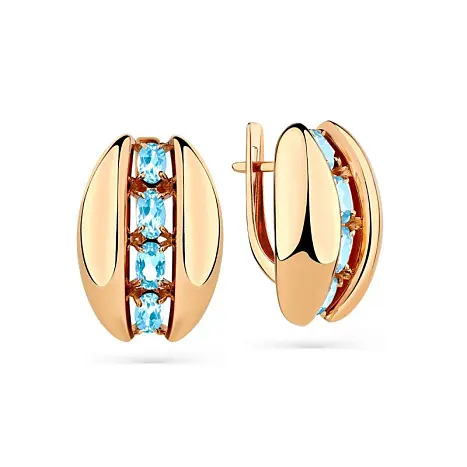 Серьги с английским замком из красного золота