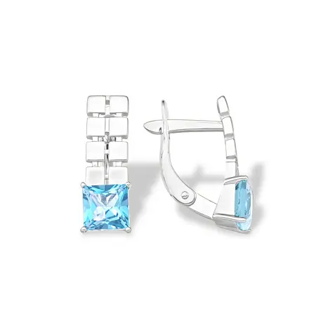 Серьги с английским замком из серебра