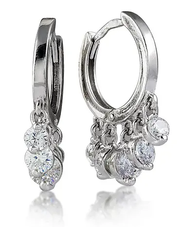 Серьги подвесные из серебра
