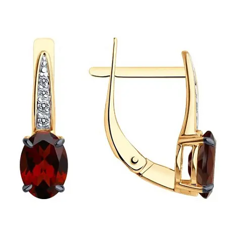Серьги с английским замком из красного золота