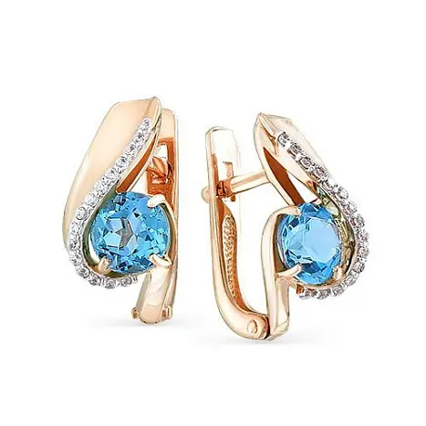 Серьги с английским замком из красного золота