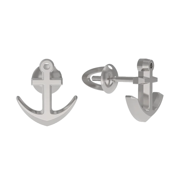 Серьги пуссеты из серебра