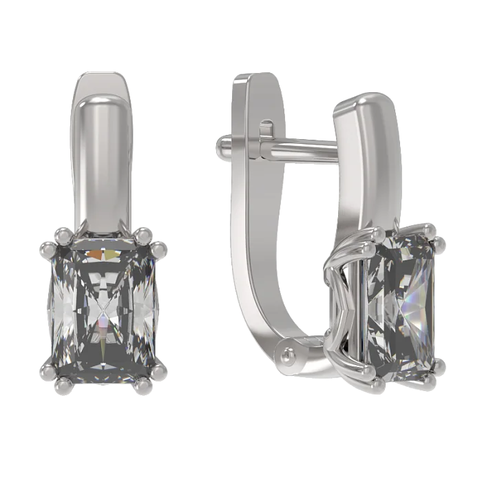 Серьги с английским замком из серебра