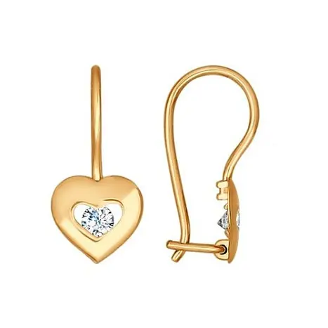 Серьги детские из красного золота