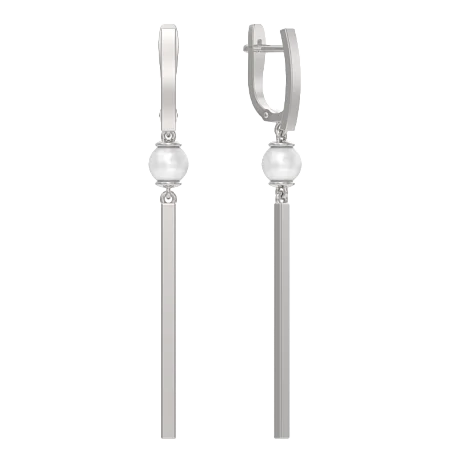 Серьги подвесные из серебра