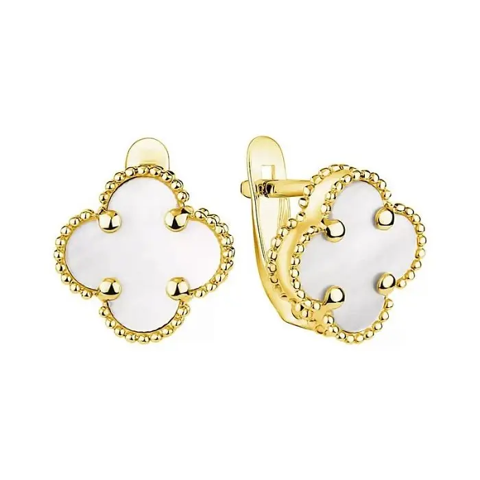 Серьги с английским замком из красного золота