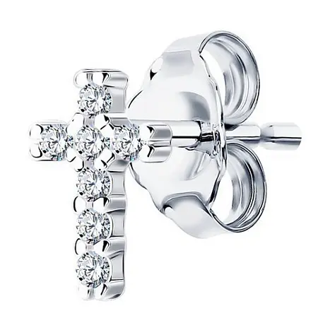 Серьги одиночные из серебра