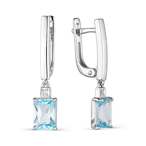 Серьги подвесные из серебра