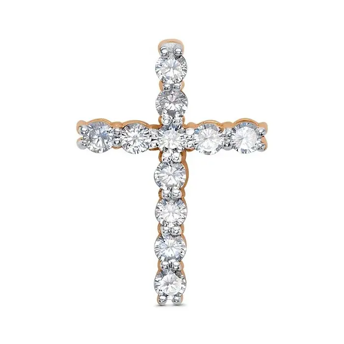 Подвеска декоративный крест из красного золота