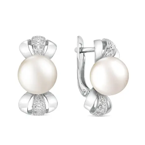 Серьги с английским замком из серебра