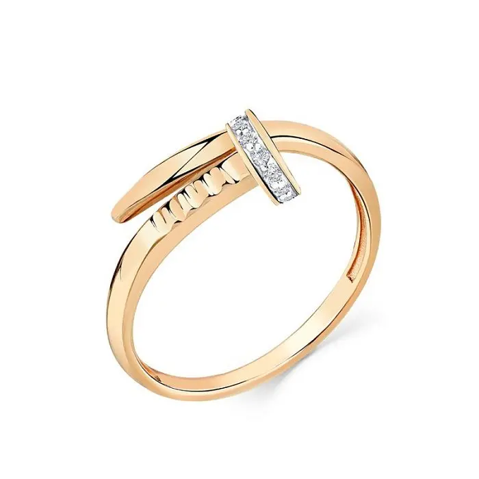 Кольцо декоративное из красного золота