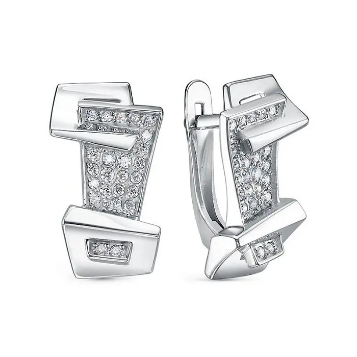 Серьги с английским замком из серебра