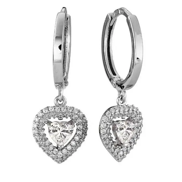 Серьги подвесные из серебра