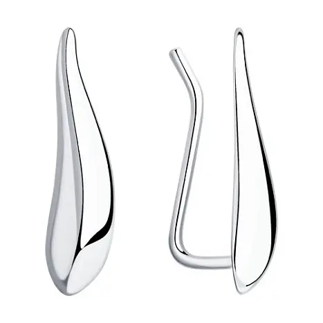 Серьги зажимы из серебра