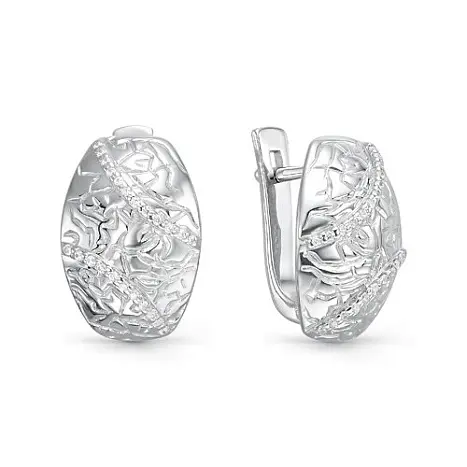 Серьги с английским замком из серебра