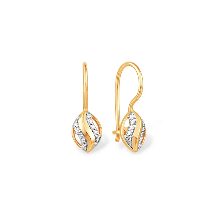 Серьги детские из красного золота