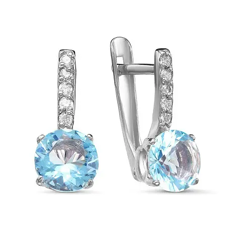Серьги с английским замком из серебра