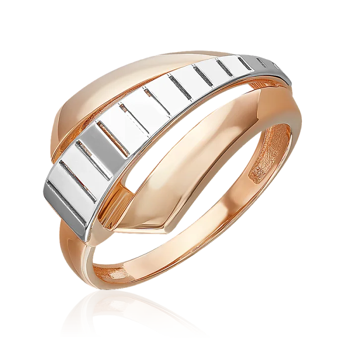 Кольцо декоративное из комбинированного золота