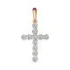 Подвеска декоративный крест из комбинированного золота