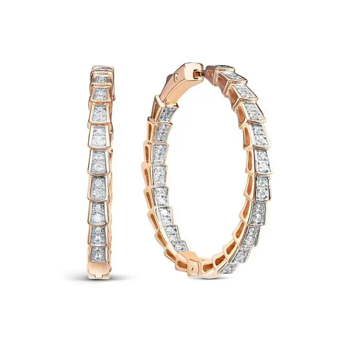 Серьги с английским замком из красного золота