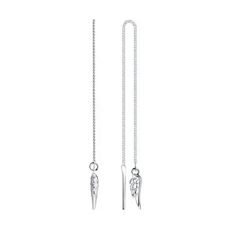 Серьги цепочки из серебра