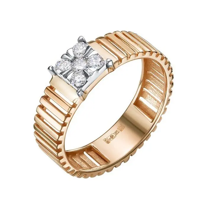 Кольцо декоративное из красного золота