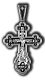 Подвеска крест из черного серебра