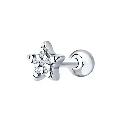 Серьги одиночные из серебра