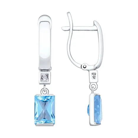 Серьги с английским замком из белого золота