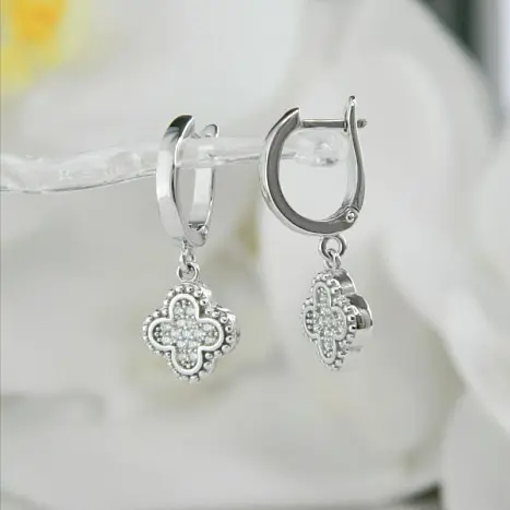 Серьги подвесные из серебра
