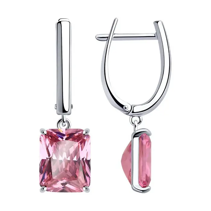 Серьги подвесные из серебра