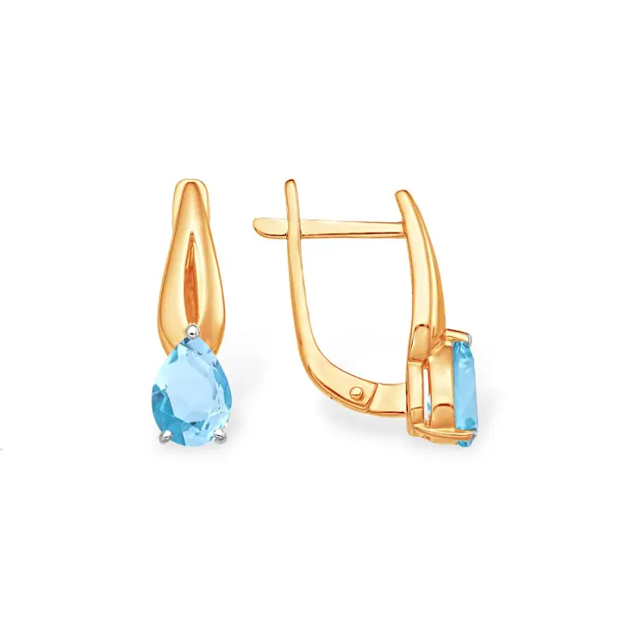 Серьги с английским замком из красного золота