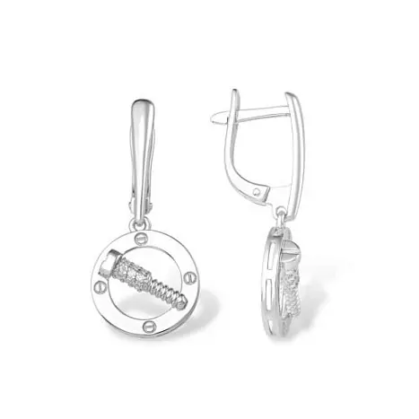 Серьги подвесные из серебра