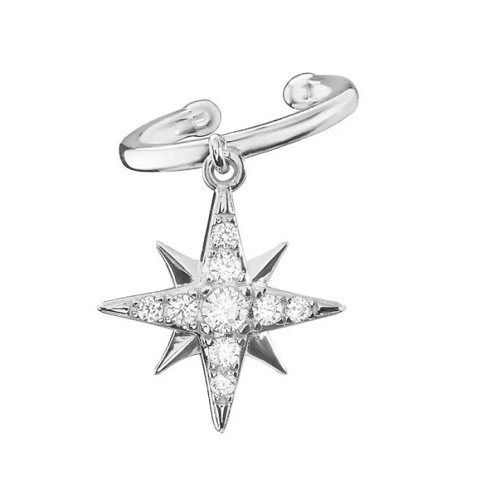 Серьги каффы из серебра