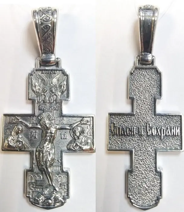 Подвеска крест из серебра
