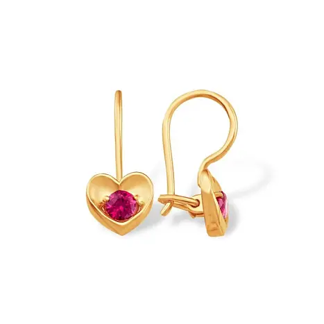 Серьги детские из красного золота