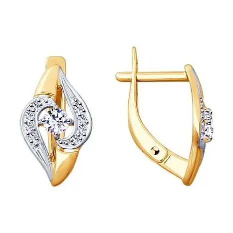 Серьги с английским замком из красного золота