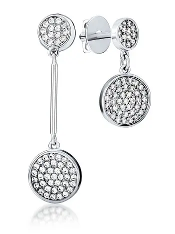 Серьги подвесные из серебра