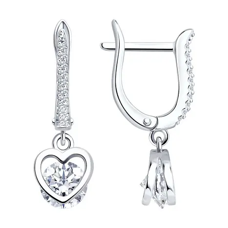 Серьги подвесные из серебра