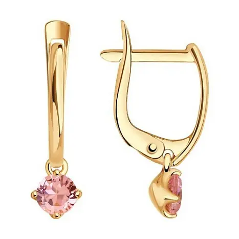 Серьги детские из красного золота