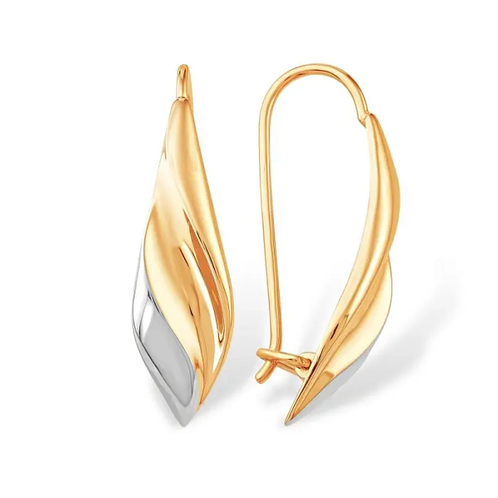 Серьги петельки из красного золота